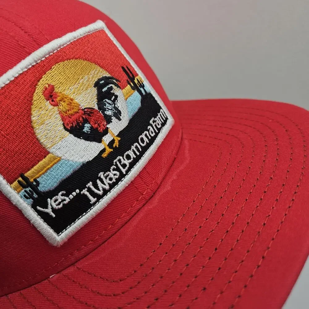Justin Men's Born On A Farm Patch Red Snapback Trucker Hat Mesh Back